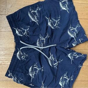 Vilebrequin men Navy Shark Print swim Shorts